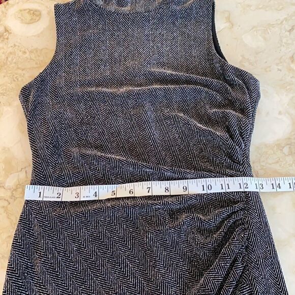 Ralph Lauren Metallic Grey Bodycon Mini Dress - Picture 13 of 14